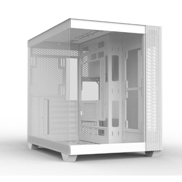 Cooler Master CD600 White Mid-Tower ATX Cabinet with Tempered Glass Panels