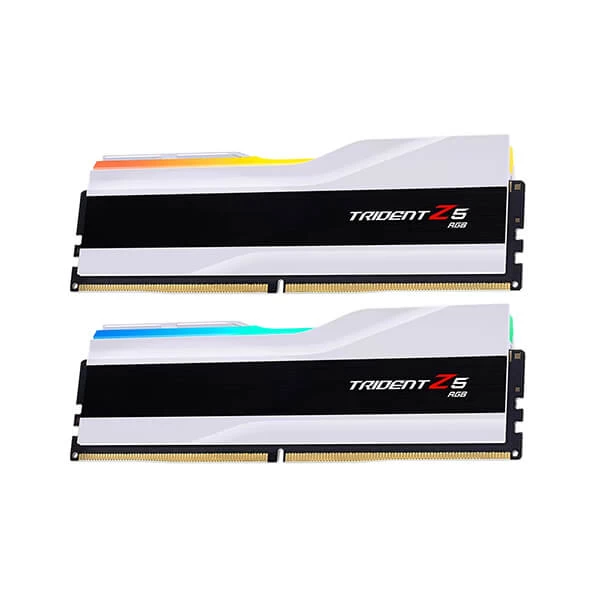 G.Skill Trident Z5 RGB White 64GB (32GB x 2) 6000MHz DDR5 CL30 Desktop Memory (White)