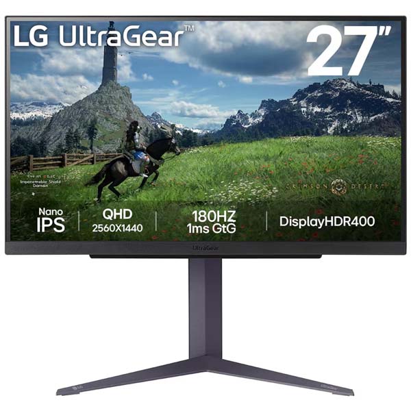 LG UltraGear 27GS85Q-B 27inch 2K QHD 180Hz 1ms HDR10 IPS Panel Gaming Monitor (Black)