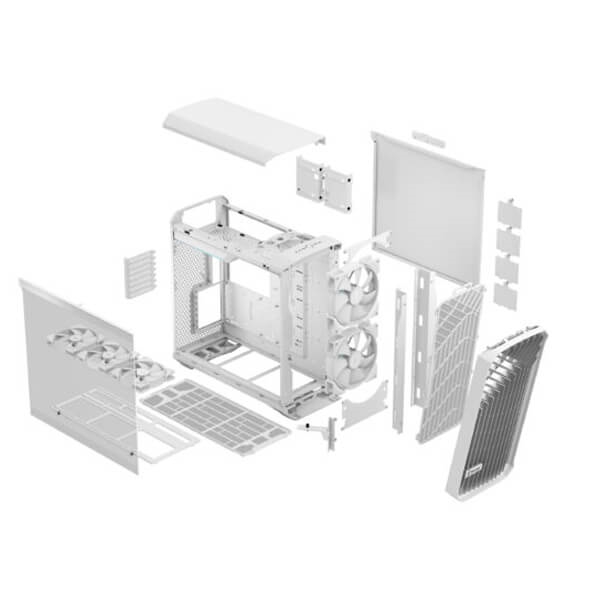Fractal Design Torrent RGB White TG Clear Tint E-ATX Mid Tower Cabinet White