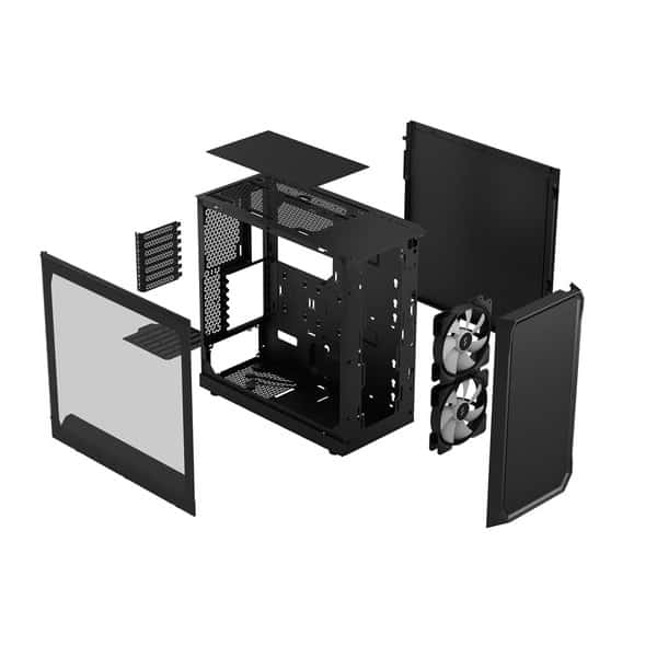 Fractal Design Focus 2 RGB Mid-Tower ATX Cabinet with Front Mesh and Tempered Glass Side Panel (Black)
