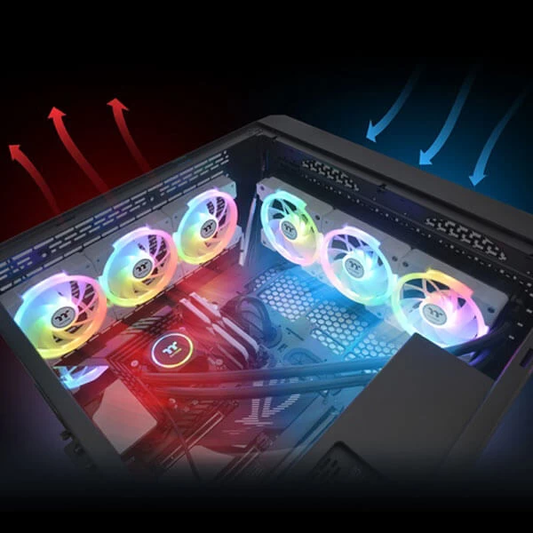 Thermaltake Swafan EX12 White ARGB Sync Triple Pack Cabinet Fan (White)