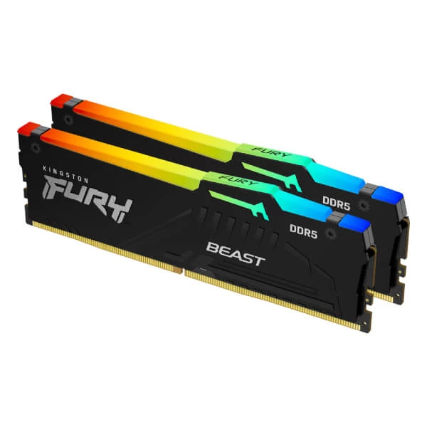 Kingston Fury Beast RGB 64GB 6000Mhz (32GB X 2) DDR5 CL30 Desktop Memory With intel XMP