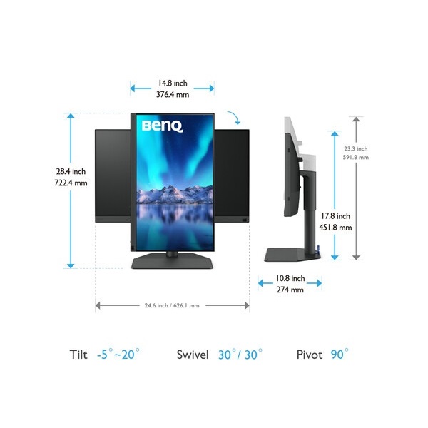 BenQ SW272Q 27-Inch QHD 60hz IPS 100% sRGB Designer Monitor