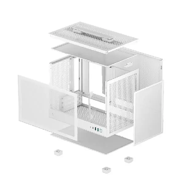 DeepCool CH160 White M-ATX Mini-Tower Cabinet With Tempered Glass Side Panel (White)