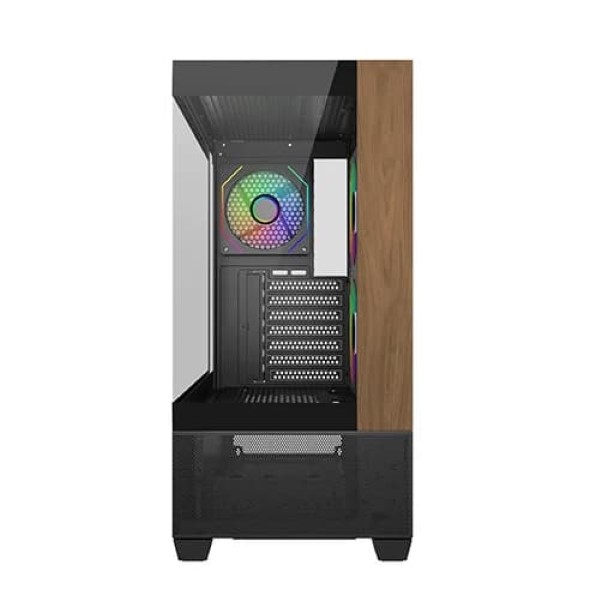 Cooler Master Elite 690 Wood ARGB ATX Mid Tower Gaming Cabinet (Black)