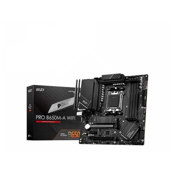 MSI PRO B650M-A WiFi AMD AM5 LGA 1718 DDR5 M-ATX Motherboard for Ryzen 7000 Series Desktop Processors