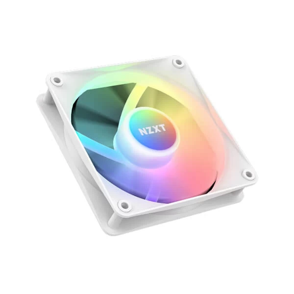 NZXT F120 RGB Core Fan - RF-C12SF-W1 - 120mm Hub-Mounted RGB Fan - Sublime  RGB Lighting - PWM Control - Single, 120mm Case Fan - White 