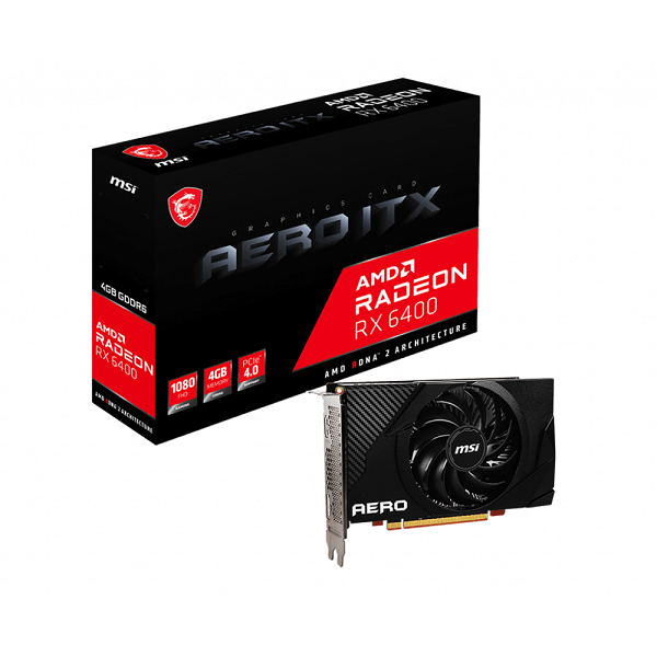 MSI Radeon RX 6400 Aero ITX 4GB GDDR6 Graphics Card