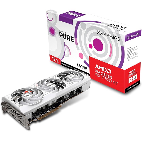 Sapphire Pure AMD Radeon RX 7700XT 12GB GDDR6 Graphics Card (White)