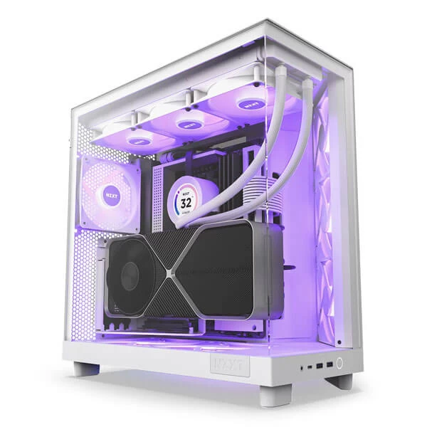 NZXT H6 Flow RGB White Mid-Tower ATX Gaming Cabinet