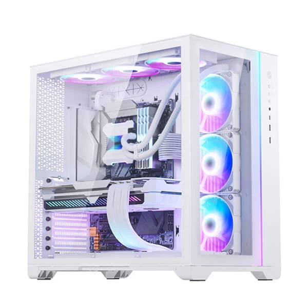 Phanteks MetallicGear Neo Qube 2 DRGB E-ATX Mid Tower Cabinet with Tempered Glass Side Panel (White)