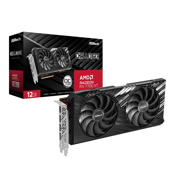 ASRock Radeon RX 7700XT Challenger OC 12GB GDDR6 Graphics Card