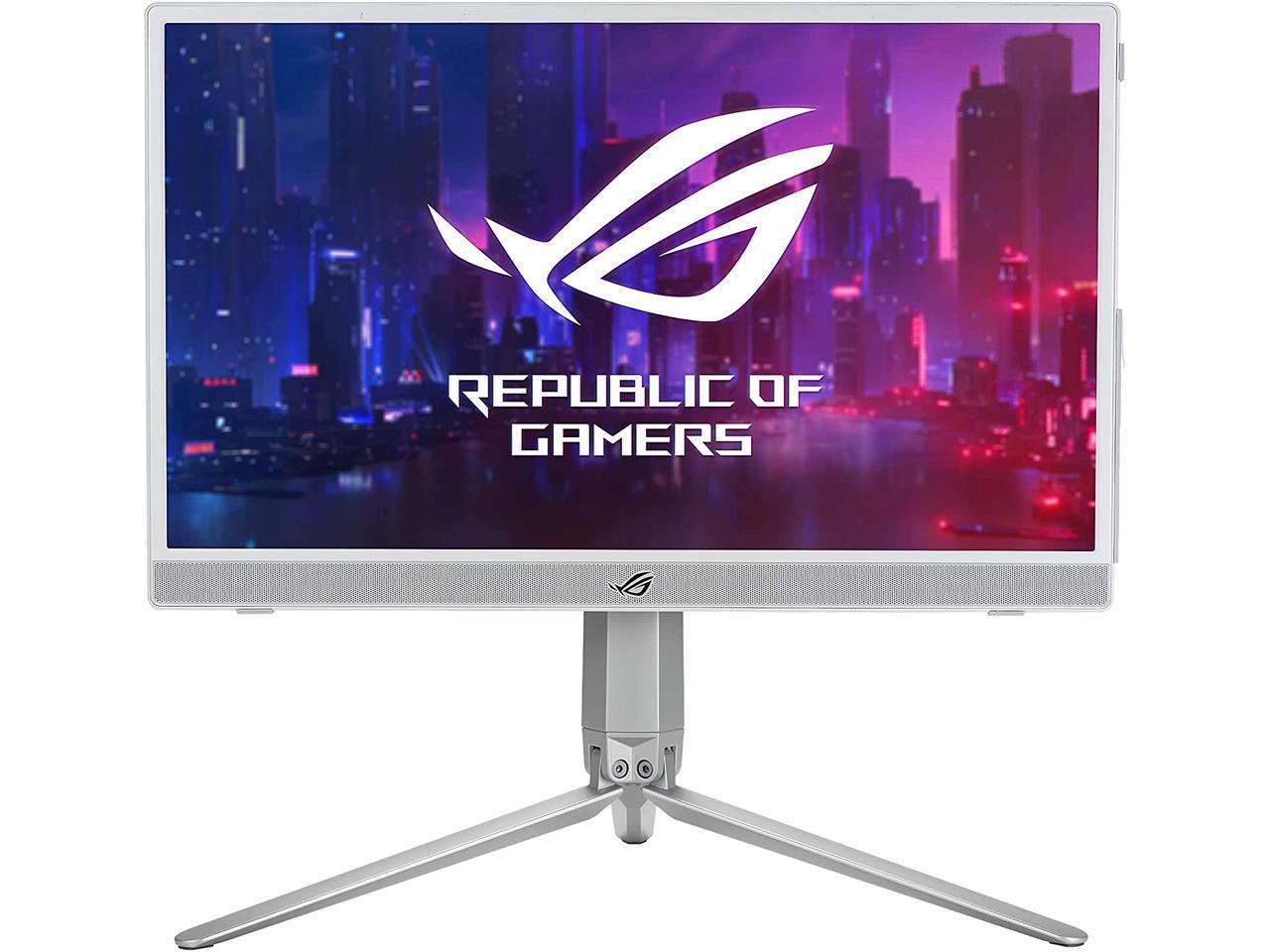 ASUS ROG STRIX XG16AHP-W (WHITE), 15.6-inch full HD, 144Hz IPS G-SYNC compatible portable monitor, built-in battery, kickstand, USB-C power delivery, micro HDMI, ROG tripod, for console