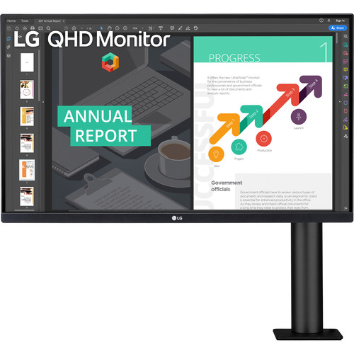 Lg 27QN880-B QHD Ergo IPS Monitor with Ergonomic Stand and AMD FreeSync