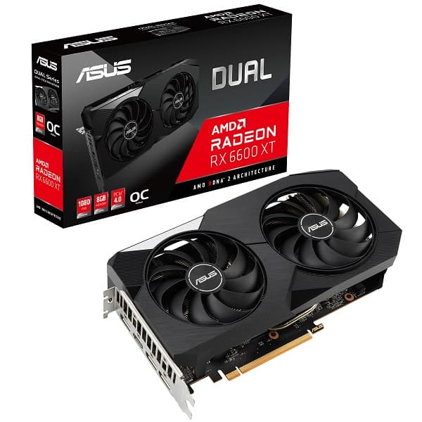 ASUS DUAL RADEON RX 6600XT OC 8GB GDDR6 Graphics Card