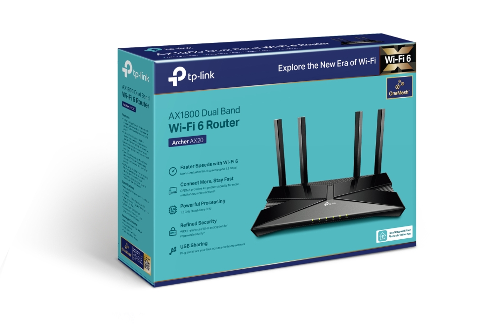 TP-Link AX1800 Dual-Band Wi-Fi 6 Router AX20