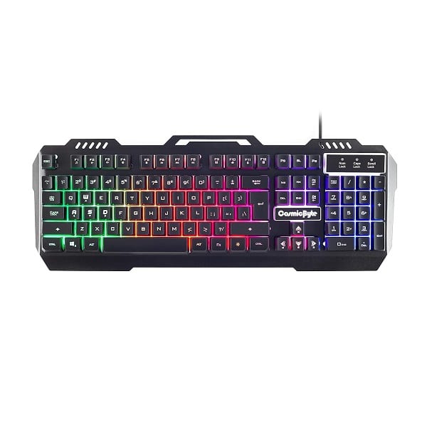 Cosmic Byte CB-GK-05 Titan Rainbow Backlit Membrane Keyboard with Braided Wired Cable (Black)