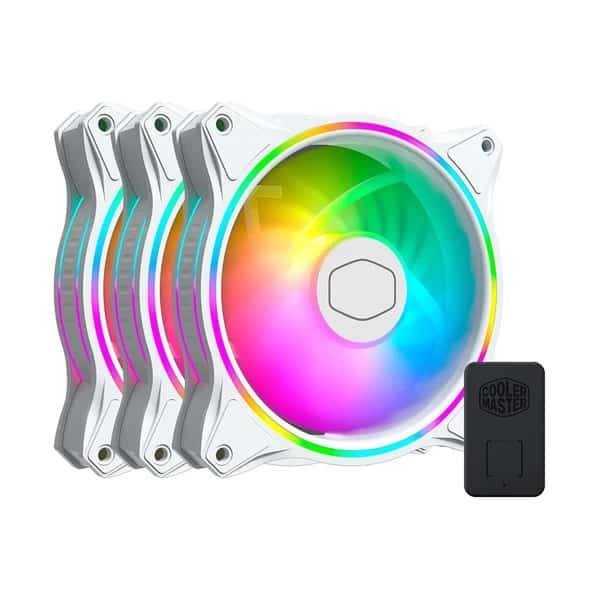 Cooler Master MasterFan MF120 Halo White ARGB Case Fan 3 Pack