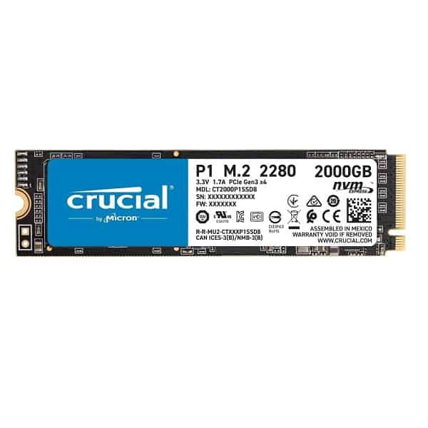 Crucial P1 3D NAND 2TB M.2 NVMe PCIe Internal SSD