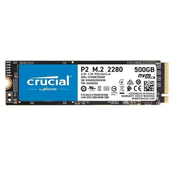 Crucial P2 3D 500GB NAND NVMe PCIe M.2 SSD