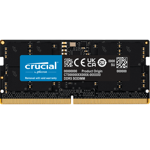 Crucial Basics 16GB 4800MHz DDR5 SODIMM Laptop Memory