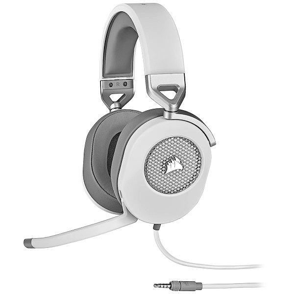 CORSAIR HS65 White Surround Wired Gaming Headset With Dolby Audio (White)