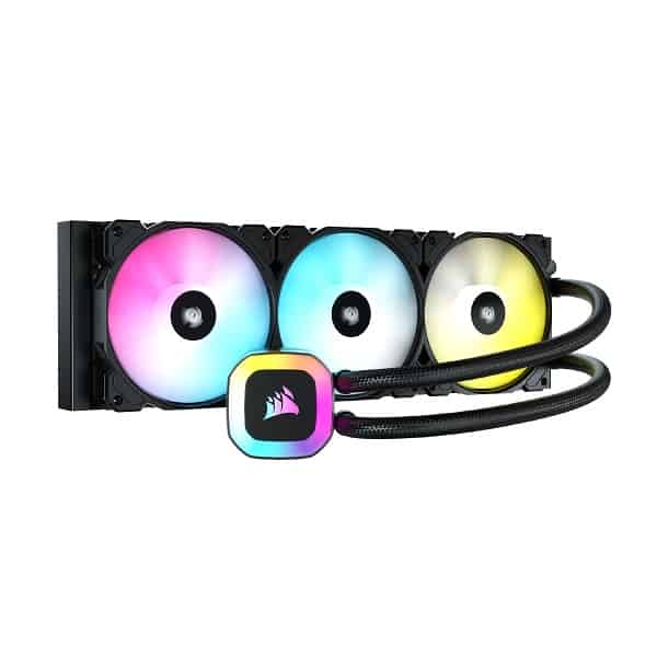 Corsair H150 RGB 360mm All-in-One Liquid CPU Cooler with SP120 RGB Elite PWM Fans (Black)