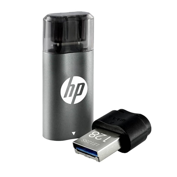 HP X5600C 128GB USB Type C OTG Type USB 3.2 Pendrive (Grey & Black)