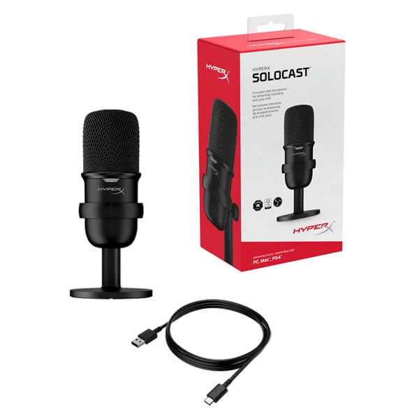 HyperX SoloCast Condenser Microphone for Gaming, Streaming, and Recording