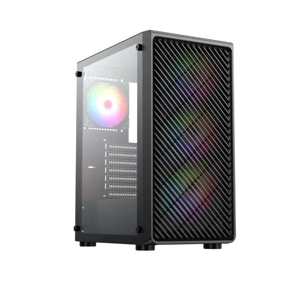 Clarion JM-CARBON Black Mid-Tower ATX Gaming Cabinet with 4 Pre-Installed ARGB Fans