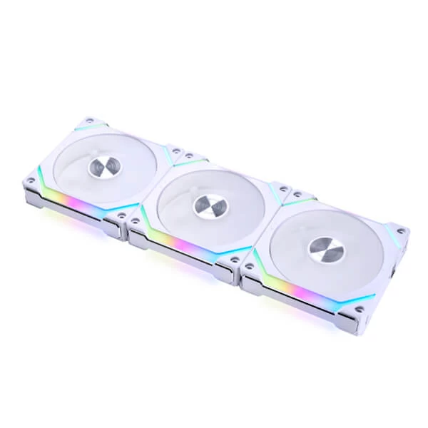 Lian Li Uni Fan SL120 V2 ARGB 120mm PWM case fan triple pack with controller (White).