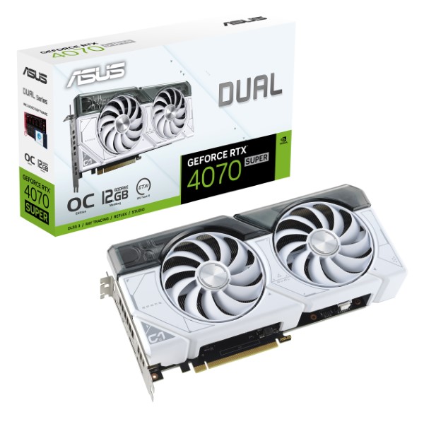 Asus Dual GeForce RTX 4070 Super White OC Edition 12GB GDDR6X Graphics Card