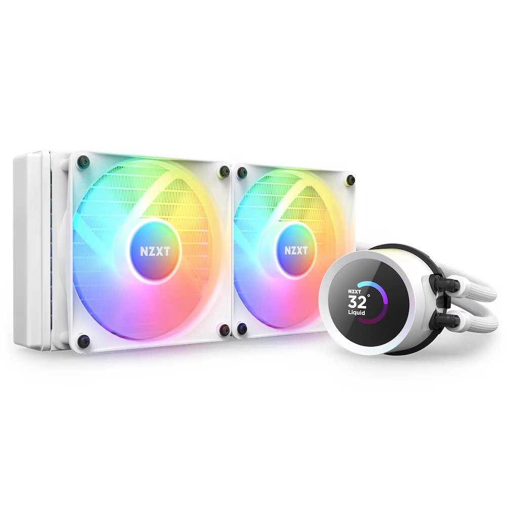 NZXT Kraken 240 RGB WH 240mm All-in-One Liquid CPU Cooler with LCD Display (White)