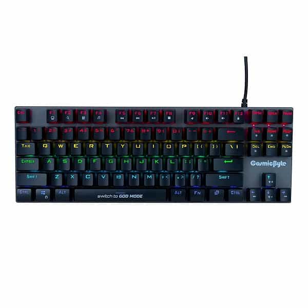 Cosmic Byte CB-GK-25 Pandora TKL RGB Mechanical Keyboard with Outemu Blue Switches (Black/Grey)