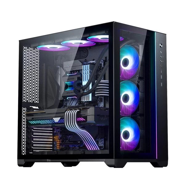 Phanteks MetallicGear Neo Qube 2 DRGB E-ATX Mid Tower Cabinet with Tempered Glass Side Panel (Black)