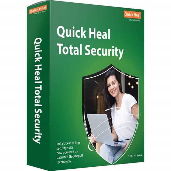 Quick Heal Total Security 3PC 3-year software.