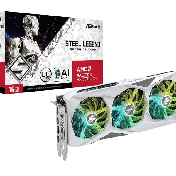 ASRock RX 7600XT Steel Legend 16GB GDDR6 Graphics Card