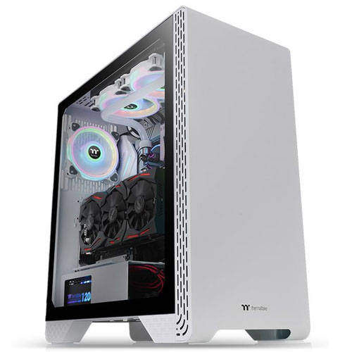 Thermaltake S300 TG Snow White Mid-Tower Cabinet with Tempered Glass Side Panel