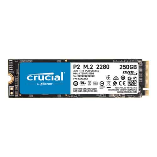 Crucial P2 3D 250GB NAND NVMe PCIe M.2 Internal SSD