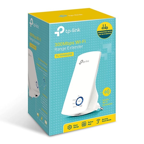 TP-Link TL-WA850RE Single Band 300Mbps WiFi Range Extender with 1 Ethernet Port and Built-In Access Point Mode