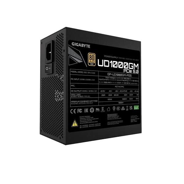 Gigabyte UD1000GM PG5 1000 Watt 80 Plus Gold Certified Modular ATX Power Supply with PCI-E 5.0 Connector