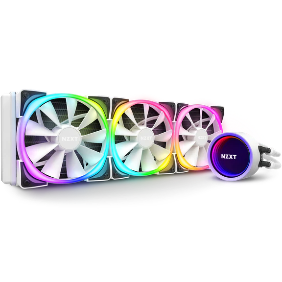 NZXT Z73 Kraken 360mm RGB White Liquid Cooler with LCD Display (RL-KRZ73-RW)