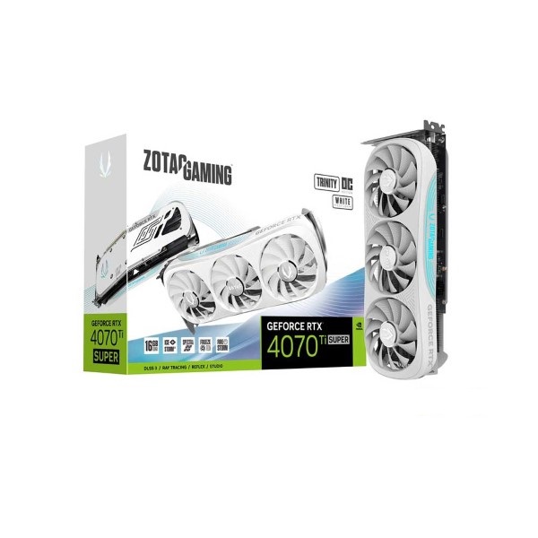 ZOTAC GAMING GeForce RTX 4070TI SUPER Trinity OC White Edition 16GB GDDR6X Graphics Card