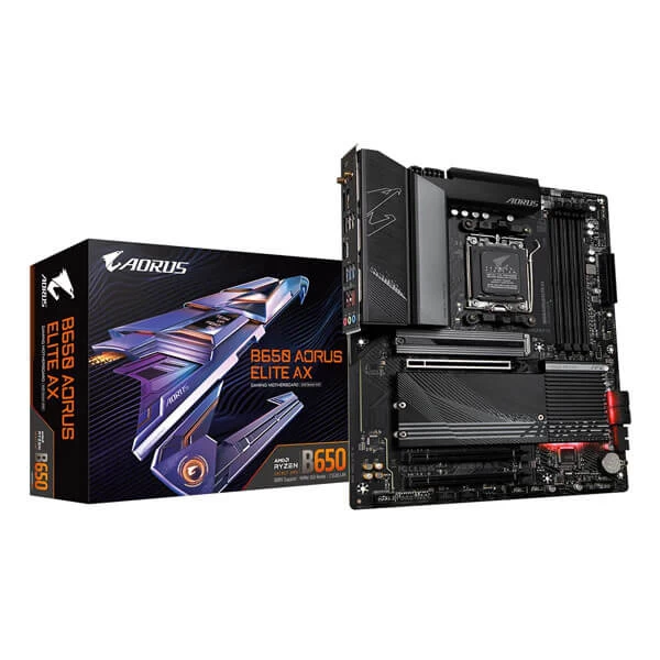 Gigabyte B650 Aorus Elite AX V2 WiFi AMD AM5 LGA 1718 ATX Motherboard for Ryzen 7000 Series Desktop Processors