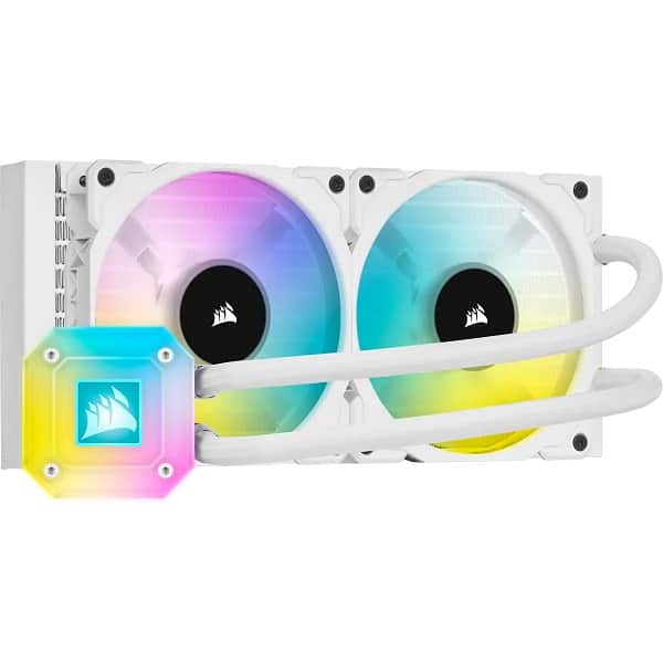 Corsair iCUE H100i Elite Capellix RGB 240mm All-in-One Liquid CPU Cooler (White)