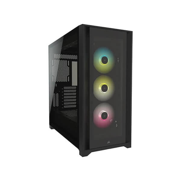 Corsair iCUE 5000X RGB Mid-Tower ATX Gaming Cabinet with Tempered Glass Side & Front Panel (Black)