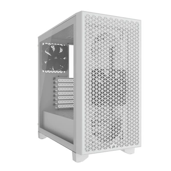 Corsair 3000D Airflow White Mid-Tower ATX Gaming Cabinet With Tempered Glass Side Panel (White)