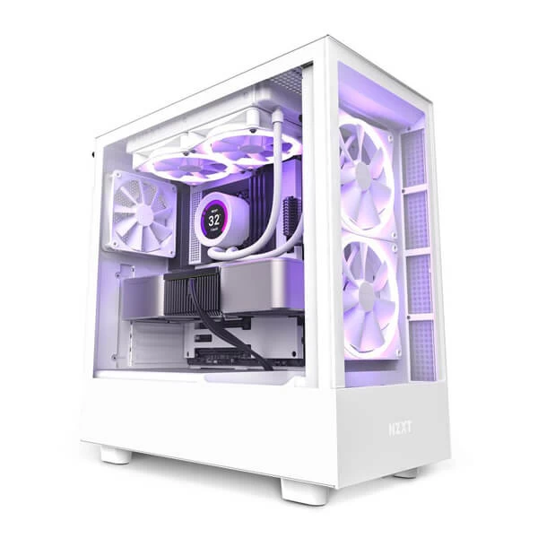 NZXT H5 Elite Mid-Tower ATX Gaming Cabinet with Tempered Glass Side Panel (White)