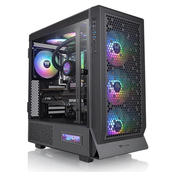 Thermaltake Ceres 500 TG ARGB Mid-Tower E-ATX Cabinet with Four CT140 ARGB (140mm) Fans and Tempered Glass Side Panel (Black)